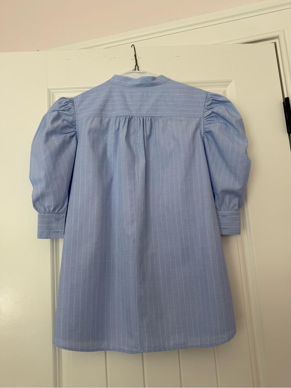 Frame Cotton Light Blue Pinstripe Blouse - Picture 2 of 6
